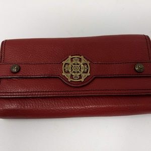 KATE LANDRY RED LEATHER ORGANIZER WALLET